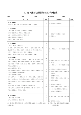 护理技术操作规程及评分标准-05-24