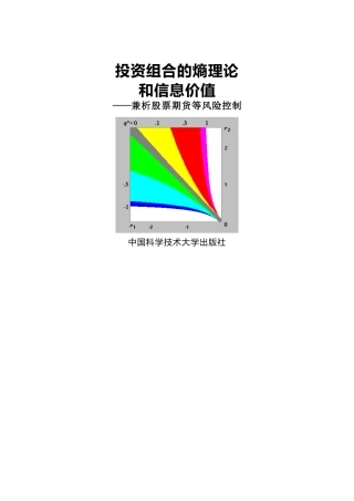 投资组合的熵理论和信息价值（DOC 253页）