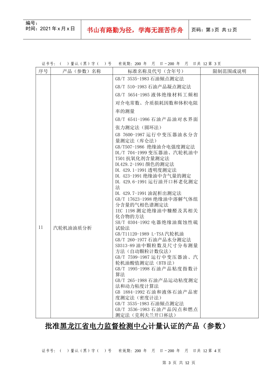 批准________计量认证的产品（参数）_第3页