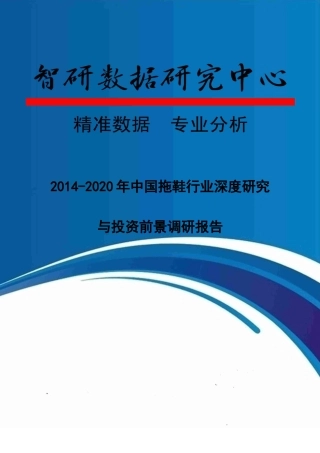 拖鞋行业深度研究与投资前景调研报告