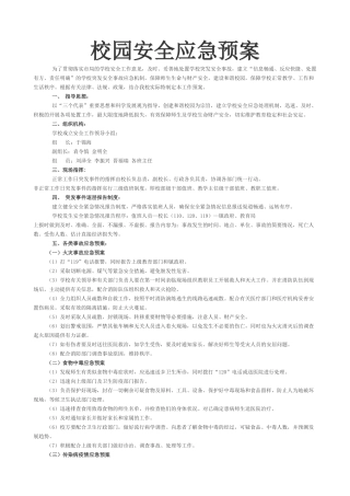 校园安全应急预案(35页)