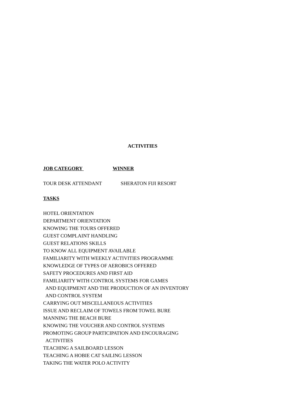 国际著名酒店娱乐部程序(英文)-01 ACTIVITIES. 1—13_第2页