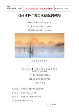 扬州某区域发展战略规划