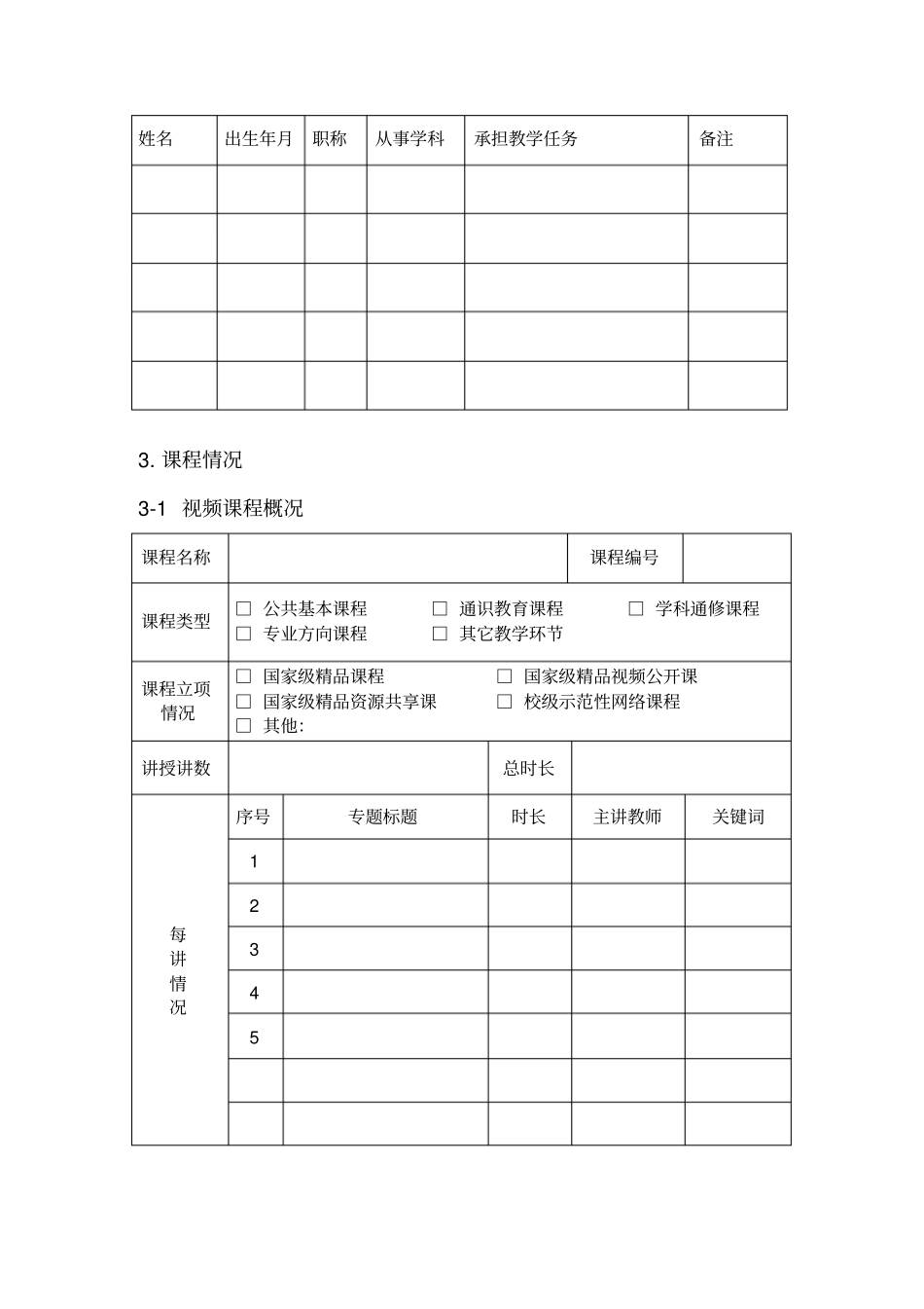 厦门大学在线开放课程建设项目申报书_第3页