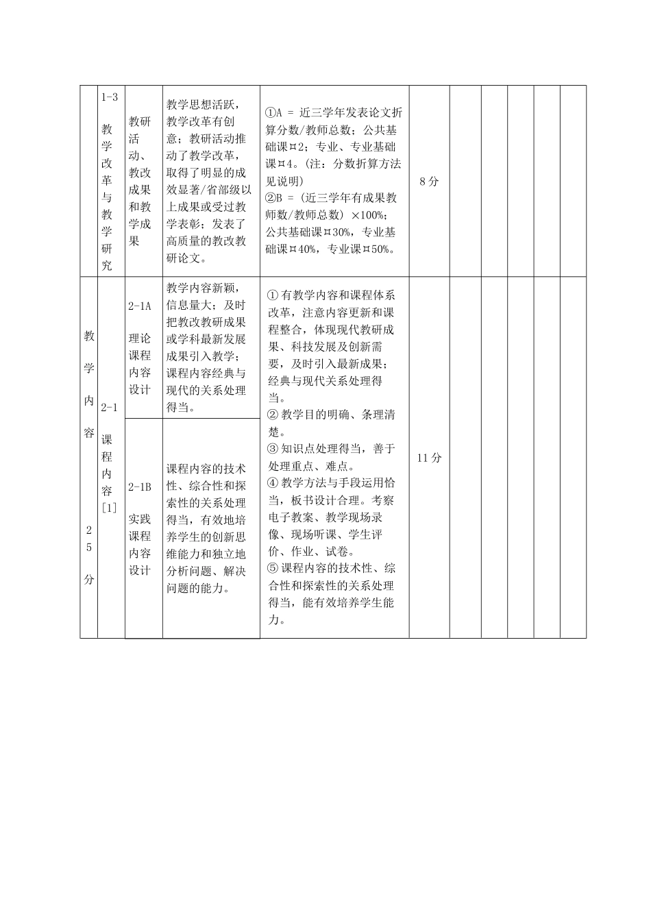 某学院精品课程评估指标体系介绍_第3页