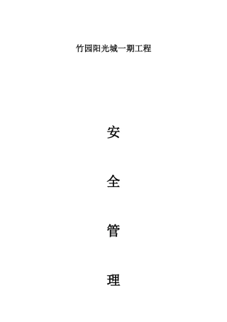 竹园阳光城安全管理措施