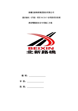 唐家嘴隧道安全专项方案