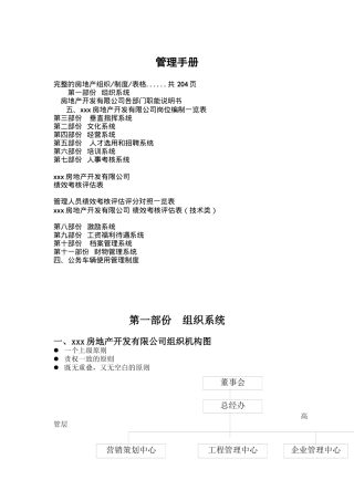 房地产管理手册大全--组织制度考核