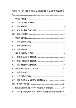天津港“8·12”瑞海公司危险品仓库特别重大火灾爆炸事