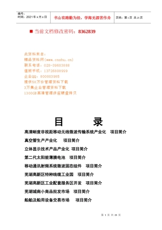 招商策划项目简介