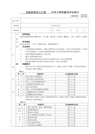 施工技术交底08无粘结预应力工程