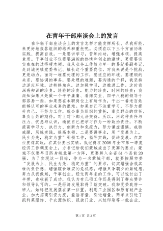 在青年干部座谈会上的发言稿 (2)