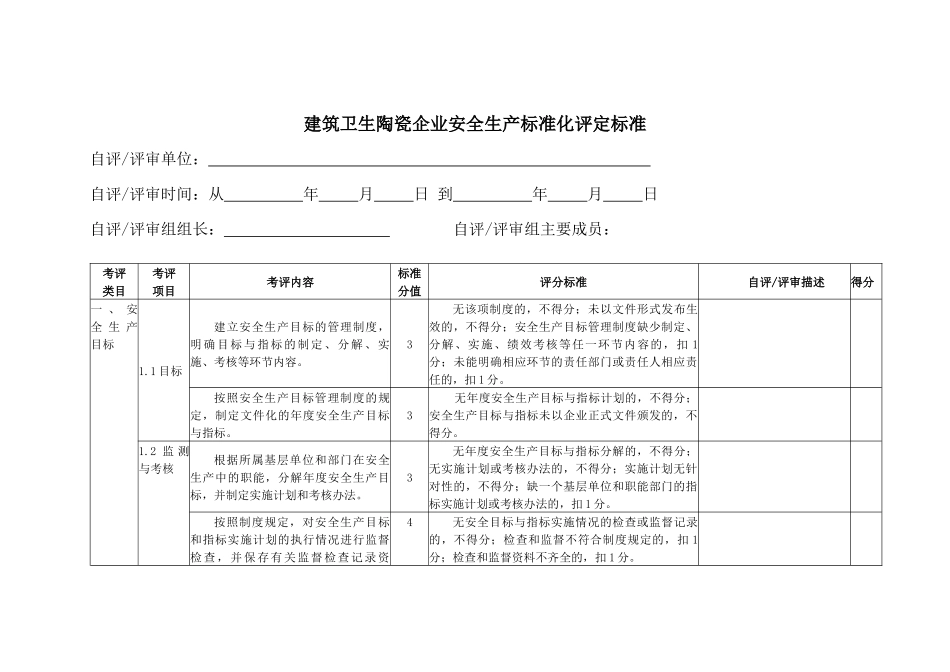 建筑卫生陶瓷企业安全生产标准化评定标准_第3页
