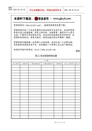 所有员工当日活动时间记录