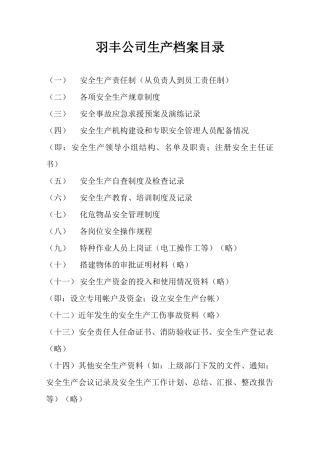 安全生产档案资料XXXX-11-16