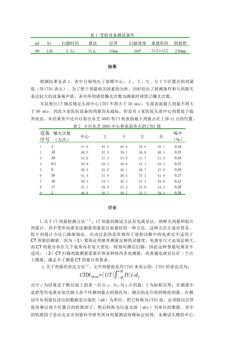 CT设备剂量的测量与分析_第2页