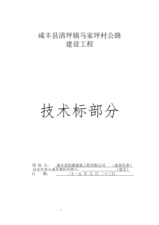 招投标用通村公路施工组织设计