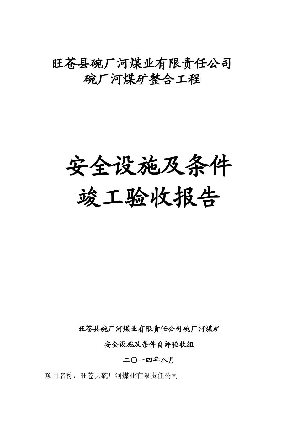 碗厂河安全设施及条件竣工验收报告(822)_第1页