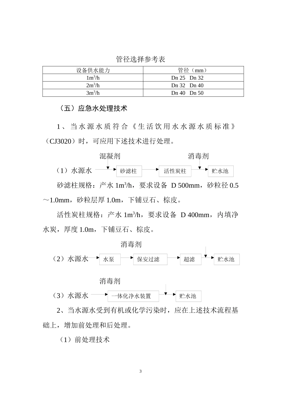抗震救灾灾区应急安全供水技术方案_第3页