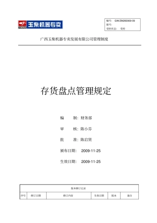 存货盘点管理规定