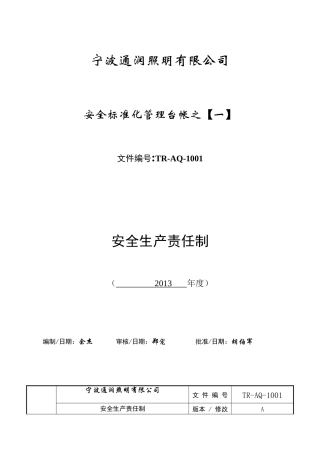 安全生产责任制XXXX04版