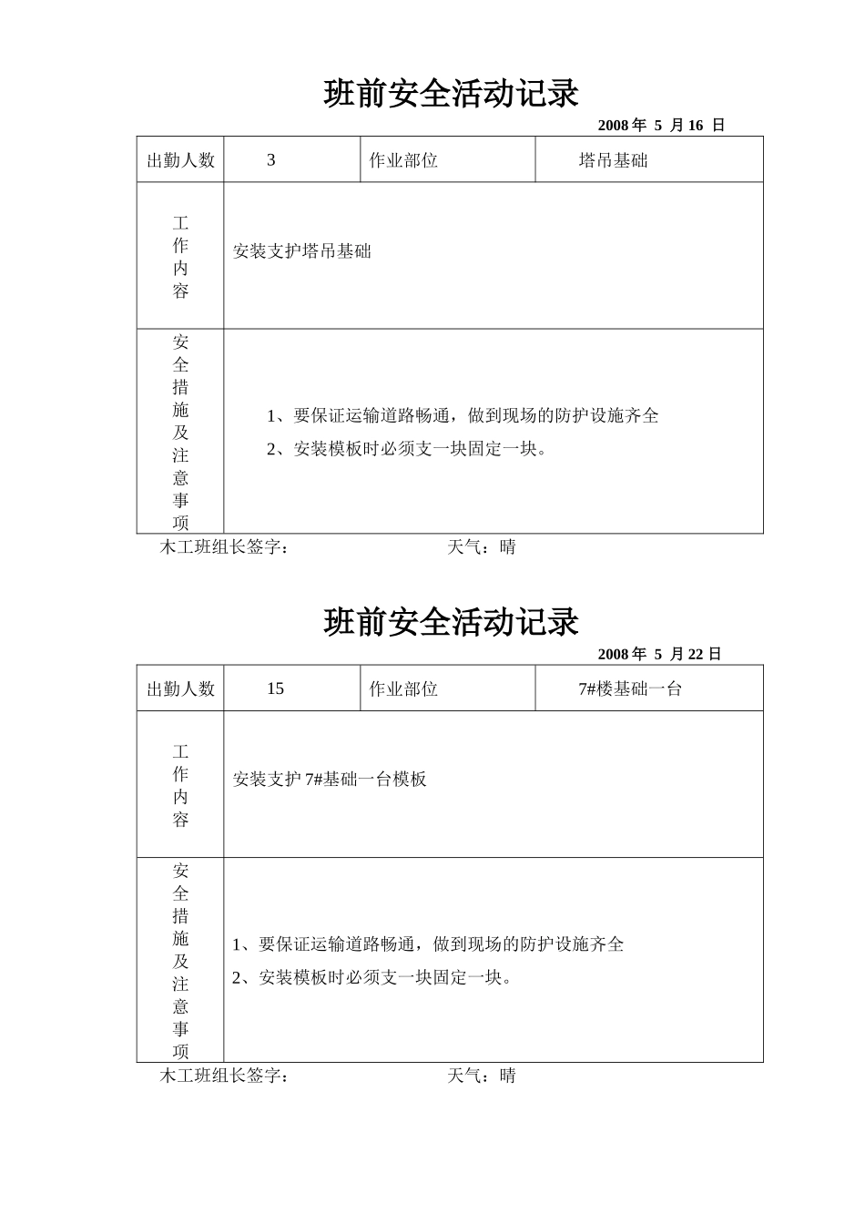 日常班前安全教育记录_第2页
