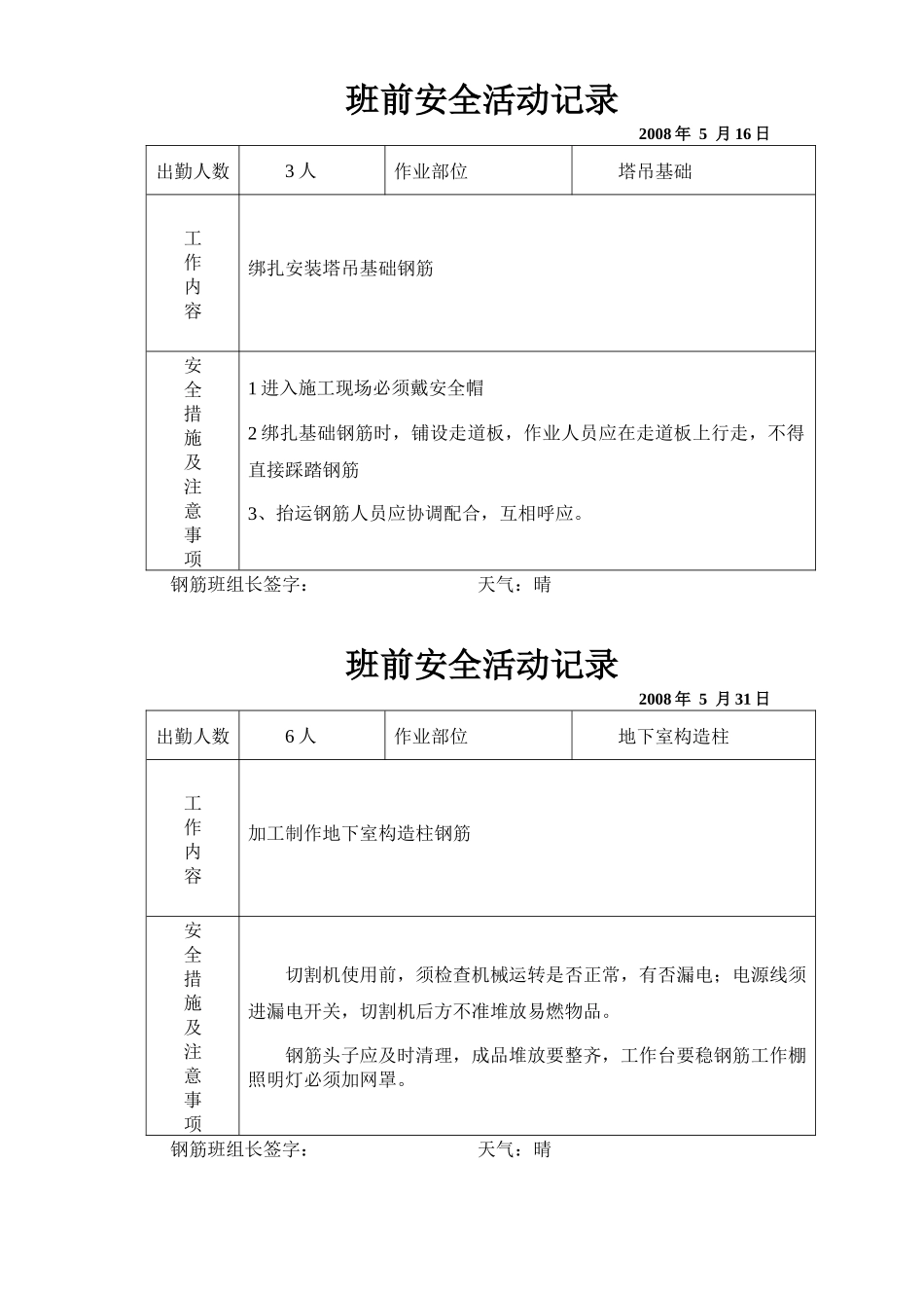日常班前安全教育记录_第3页