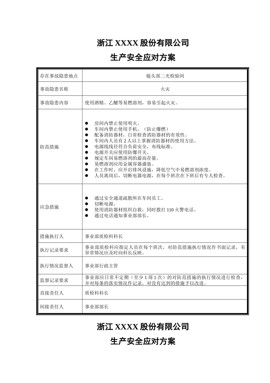 生產安全應急計劃書_第2页