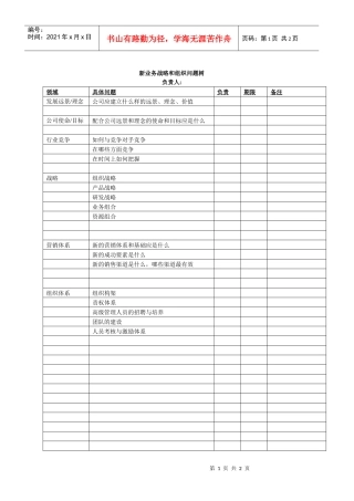 新业务战略和组织问题树