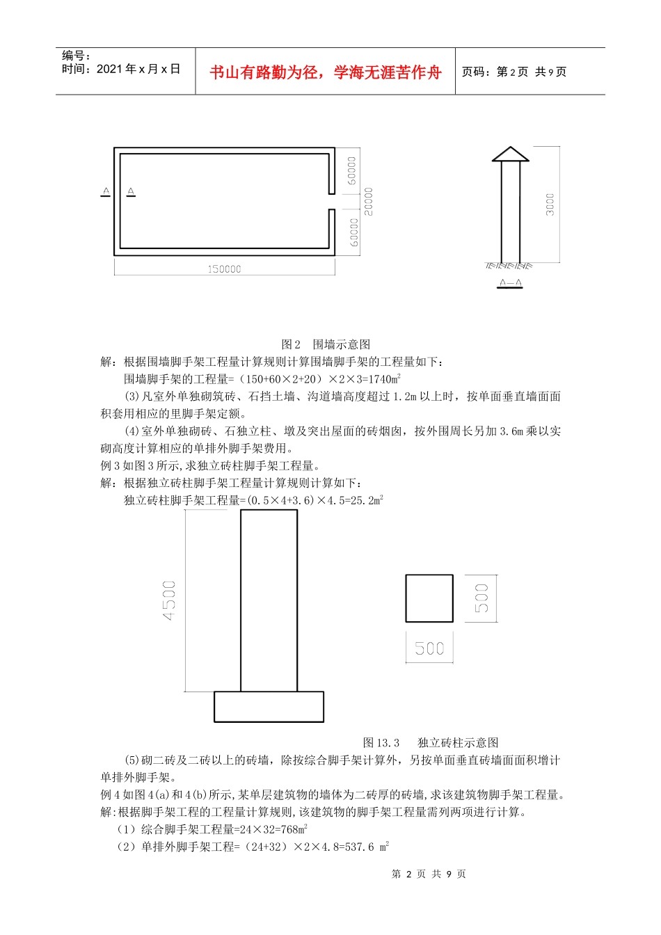 措施项目工程量计算方法_第2页
