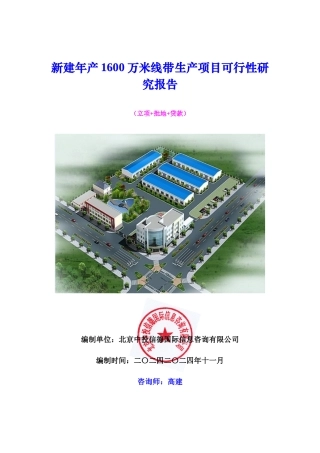 新建年产1600万米线带生产项目可行性研究报告