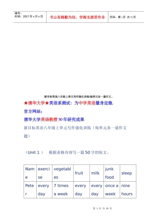 新目标英语八年级上单元写作强化训练