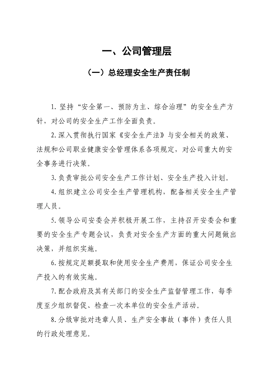 公司安全生产责任制汇编(印制版)_第3页