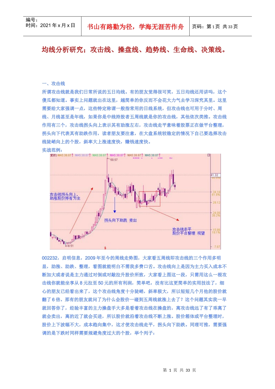 攻击线、操盘线、趋势线、生命线、决策线。_第1页