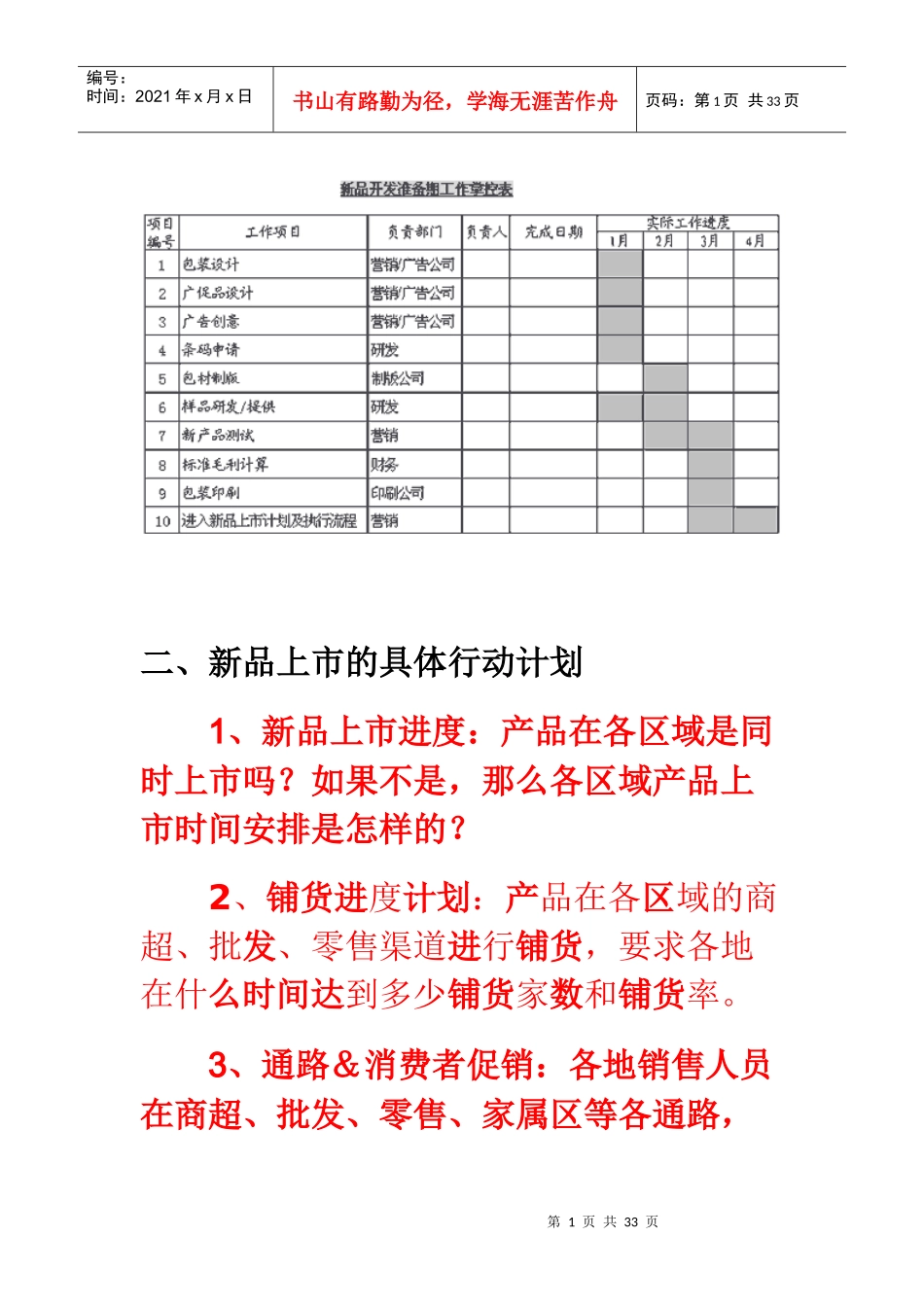 新品上市完全手册》之表格管理(很实用)_第1页