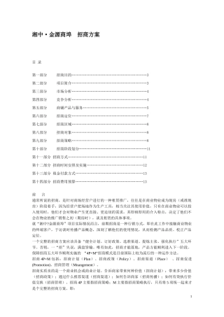 新化县湘中金源商埠商业项目招商方案