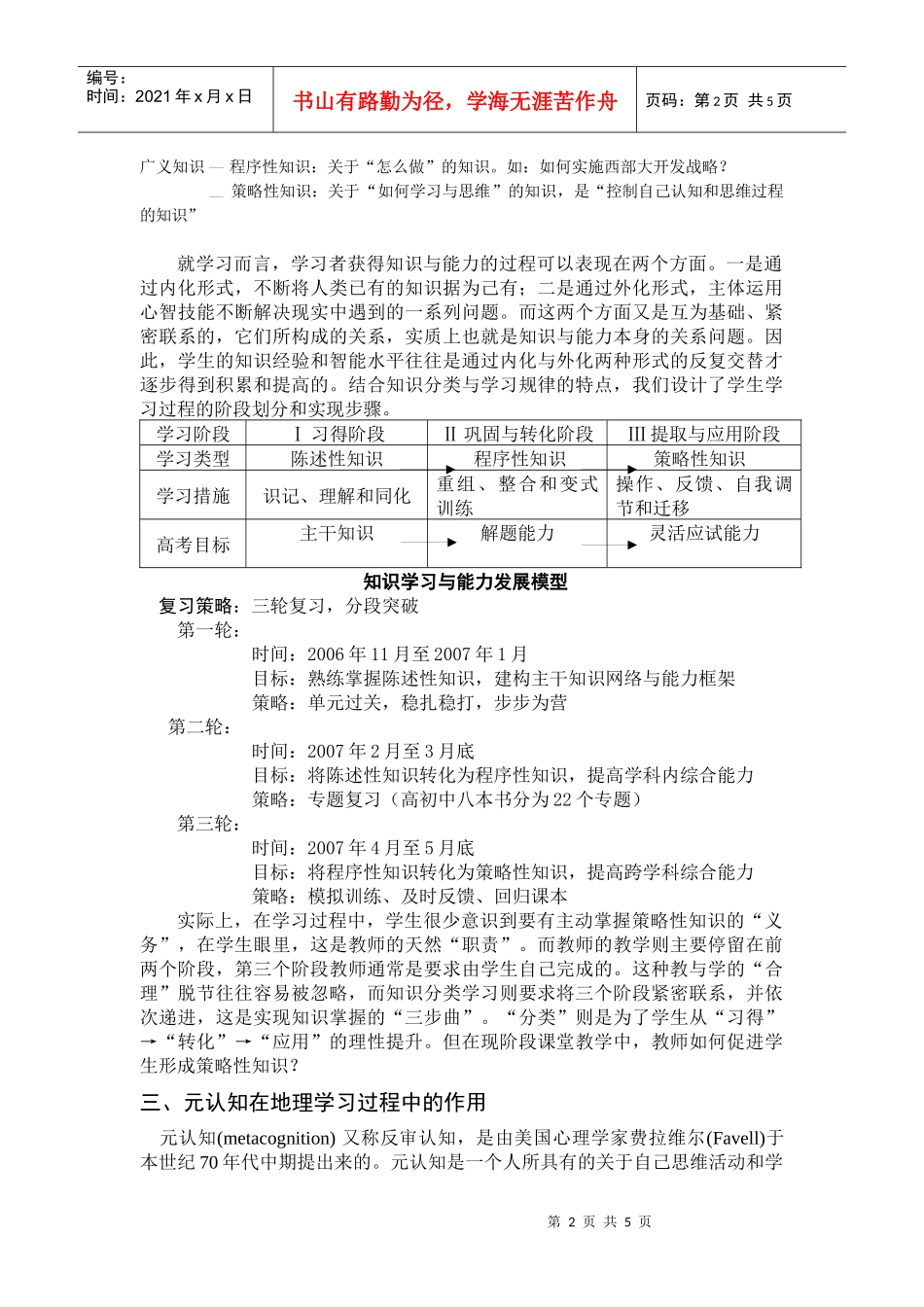 新课改下的文科综合复习策略探索_第2页