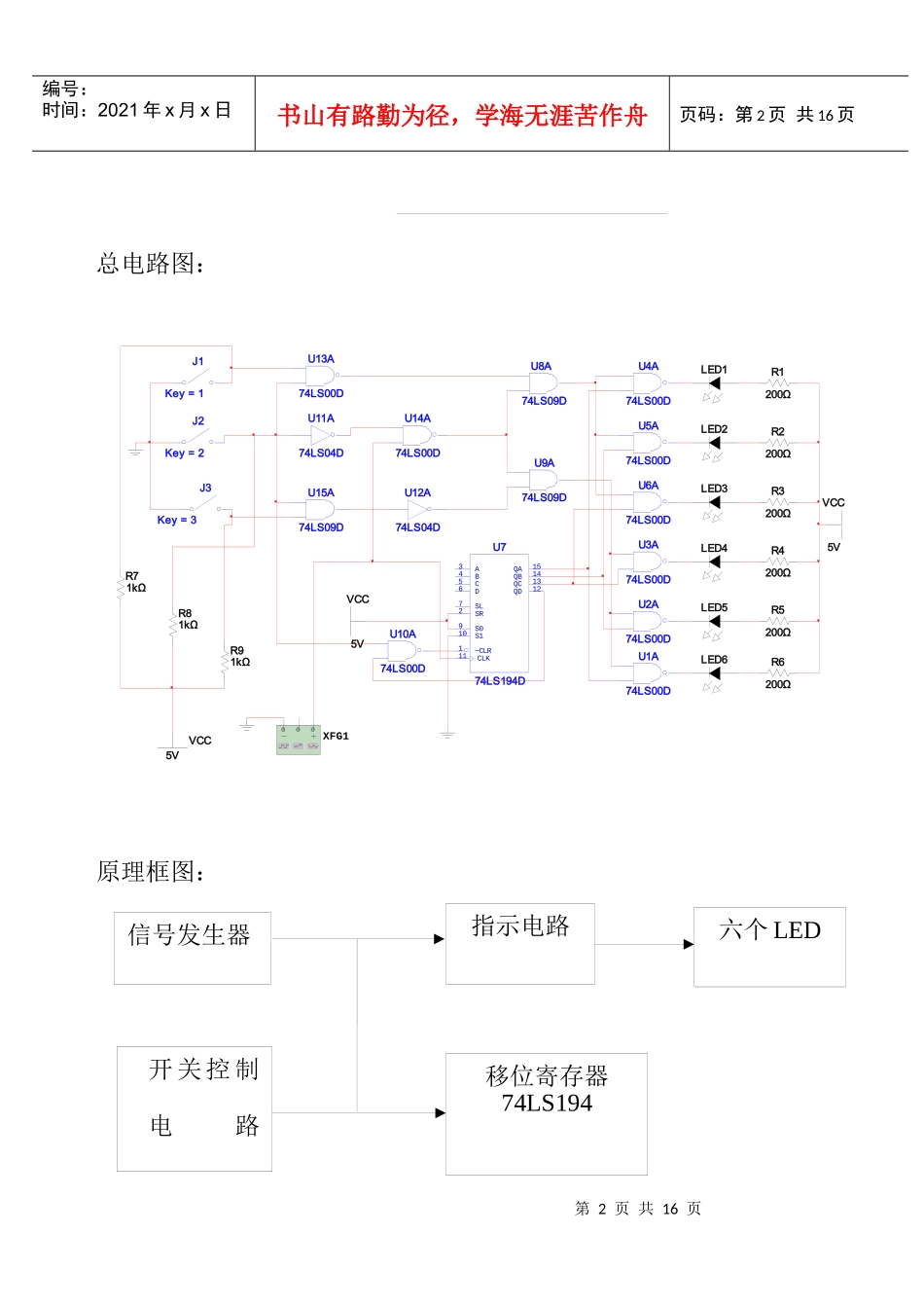 数电课程设计汽车尾灯_第2页