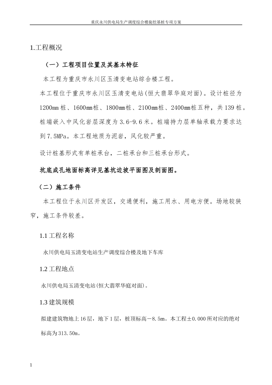 新旋挖成孔、混凝土灌注桩施工组织设计方案.(含施工进度计划图)doc_第1页