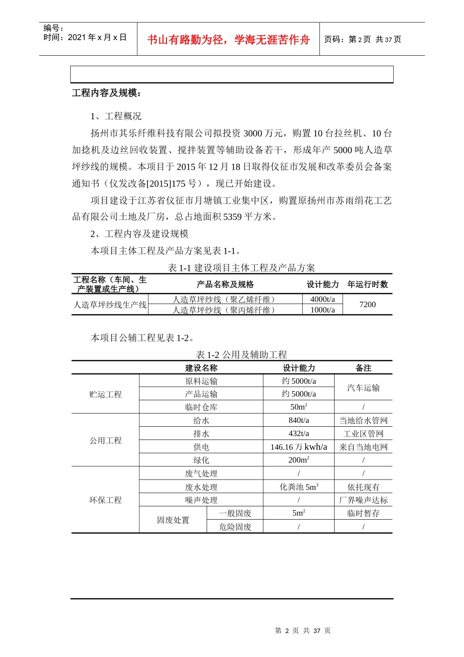 新建人造草坪纱线项目建设环境影响报告表_第3页