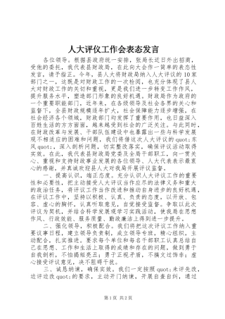 人大评仪工作会表态发言稿