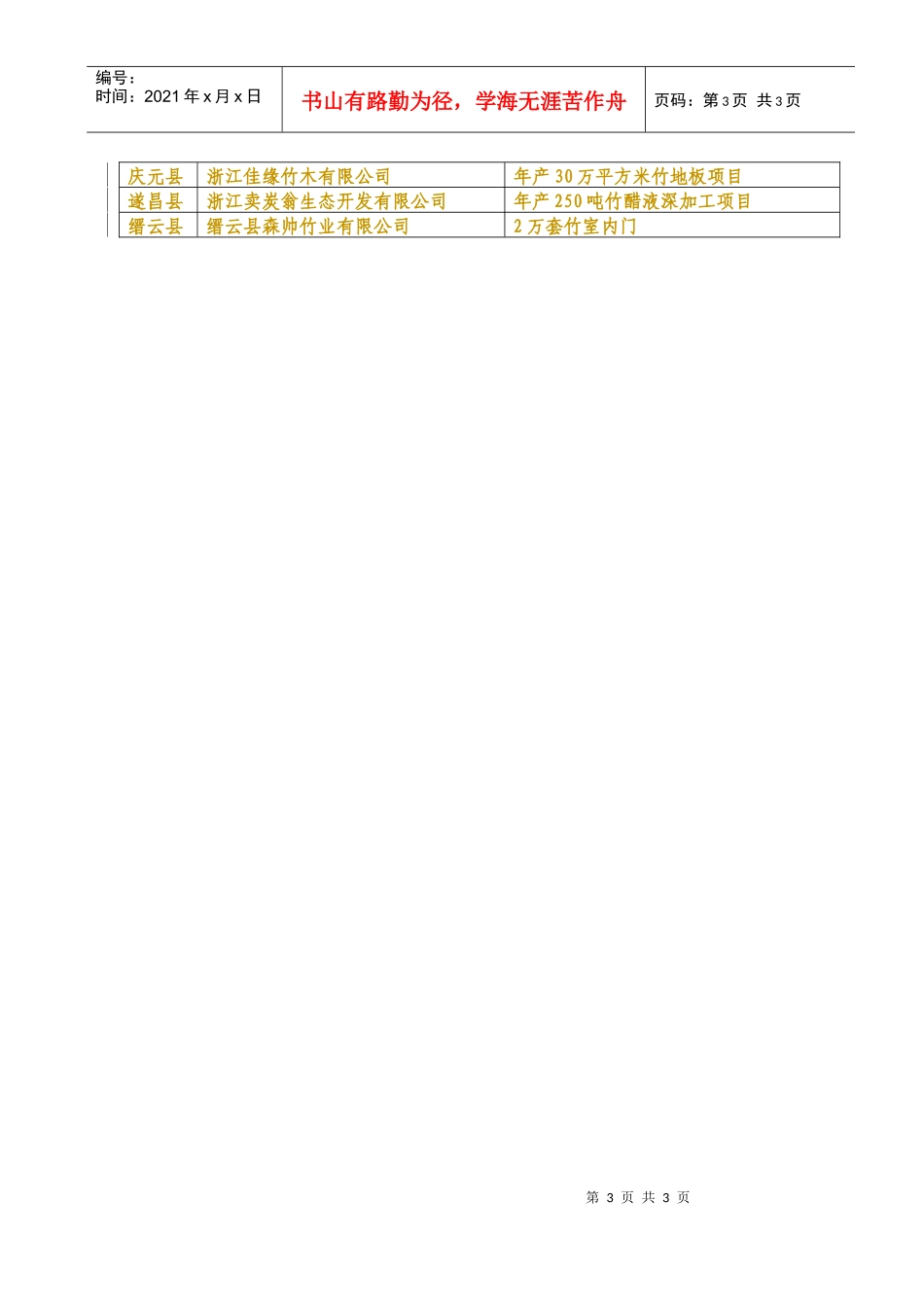 敢于XXXX年林业贷款项目建议计划表_第3页