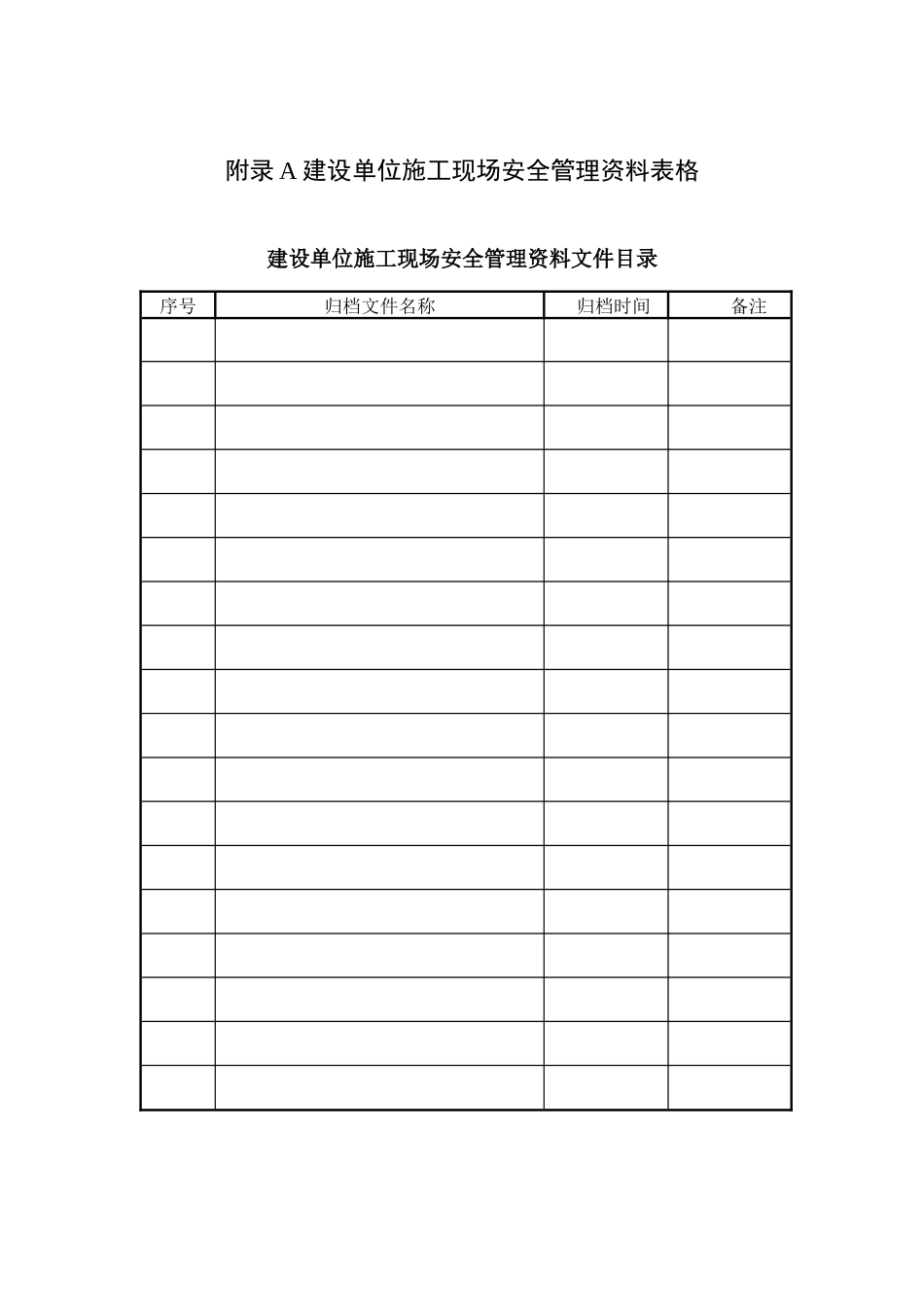 建设单位施工现场安全管理资料表格_第1页