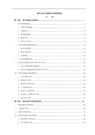 文化产业园项目分析研究报告