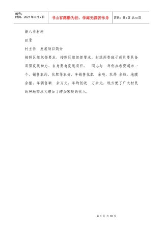 新八有村两委2017年工作述职报告