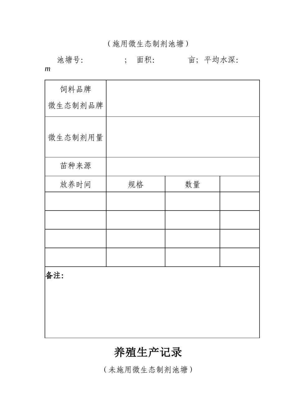 水产养殖生产记录表_第2页