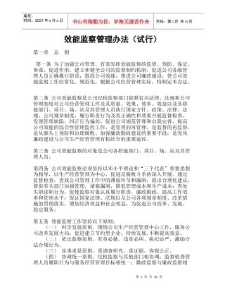 效能监察管理办法