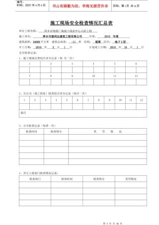 文明施工检查评分表