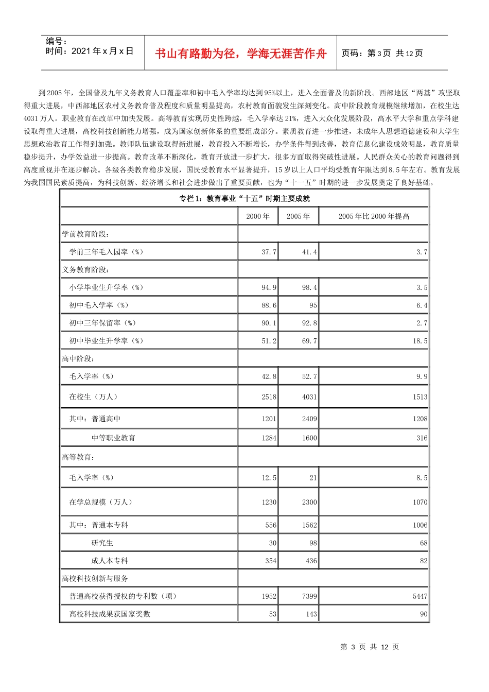 教育部国家教育事业发展十一五纲要_第3页