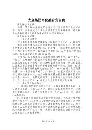 大全集团两化融合发言
